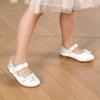 image:imageDREAM PAIRS Toddler Girls Dress Shoes Mary Jane Flats Girls School Uniform Flats Bow Ballerina ShoesWhiteSatin