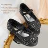 image:imageDREAM PAIRS Toddler Girls Dress Shoes Mary Jane Rhinestone Ballerina Flat for Party Birthday Performance WeddingBlack