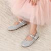 image:imageDREAM PAIRS Toddler Girls Dress Shoes Mary Jane Rhinestone Ballerina Flat for Party Birthday Performance WeddingSilver