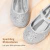 image:imageDREAM PAIRS Toddler Girls Dress Shoes Mary Jane Rhinestone Ballerina Flat for Party Birthday Performance WeddingSilver