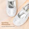 image:imageDREAM PAIRS Toddler Girls Dress Shoes Mary Jane Rhinestone Ballerina Flat for Party Birthday Performance WeddingWhite