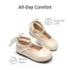image:imageDREAM PAIRS Toddler Little Girls Dress Shoes Flower Girl Mary Jane Ballet Flat Shoes with Pearl Ankle Strap amp Satin Bow for WeddingPartyIvory