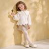 image:imageDREAM PAIRS Toddler Little Girls Dress Shoes Flower Girl Mary Jane Ballet Flat Shoes with Pearl Ankle Strap amp Satin Bow for WeddingPartyIvory