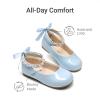 image:imageDREAM PAIRS Toddler Little Girls Dress Shoes Flower Girl Mary Jane Ballet Flat Shoes with Pearl Ankle Strap amp Satin Bow for WeddingPartyLight Blue
