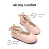 image:imageDREAM PAIRS Toddler Little Girls Dress Shoes Flower Girl Mary Jane Ballet Flat Shoes with Pearl Ankle Strap amp Satin Bow for WeddingPartyPink