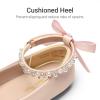 image:imageDREAM PAIRS Toddler Little Girls Dress Shoes Flower Girl Mary Jane Ballet Flat Shoes with Pearl Ankle Strap amp Satin Bow for WeddingPartyPink