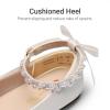 image:imageDREAM PAIRS Toddler Little Girls Dress Shoes Flower Girl Mary Jane Ballet Flat Shoes with Pearl Ankle Strap amp Satin Bow for WeddingPartyWhite