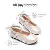 image:imageDREAM PAIRS Toddler Little Girls Dress Shoes Flower Girl Mary Jane Ballet Flat Shoes with Pearl Ankle Strap amp Satin Bow for WeddingPartyWhite