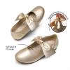 image:imageDream Pairs Girls Ballerina Flats Mary Jane Front Bow Dress ShoesGold
