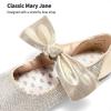 image:imageDream Pairs Girls Ballerina Flats Mary Jane Front Bow Dress ShoesGoldrhinestone