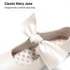 image:imageDream Pairs Girls Ballerina Flats Mary Jane Front Bow Dress ShoesIvoryPu