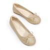 image:imageDream Pairs Girls Dress Shoes Ballet Flats Slipon Fashion Bow Flower Girl Shoes for Wedding School Party BirthdayGoldGlitter