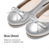 image:imageDream Pairs Girls Dress Shoes Ballet Flats Slipon Fashion Bow Flower Girl Shoes for Wedding School Party BirthdaySilver