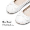 image:imageDream Pairs Girls Dress Shoes Ballet Flats Slipon Fashion Bow Flower Girl Shoes for Wedding School Party BirthdayWhite