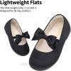 image:imageDream Pairs Girls Dress Shoes Mary Jane Flower Girl Bow Ballet Flats for Wedding Party ToddlerLittle KidSophia22black