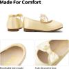 image:imageDream Pairs Girls Dress Shoes Mary Jane Flower Girl Bow Ballet Flats for Wedding Party ToddlerLittle KidSophia22gold