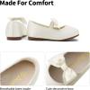 image:imageDream Pairs Girls Dress Shoes Mary Jane Flower Girl Bow Ballet Flats for Wedding Party ToddlerLittle KidSophia22ivory