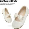 image:imageDream Pairs Girls Dress Shoes Mary Jane Flower Girl Bow Ballet Flats for Wedding Party ToddlerLittle KidSophia22ivory