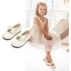 image:imageDream Pairs Girls Dress Shoes Mary Jane Flower Girl Bow Ballet Flats for Wedding Party ToddlerLittle KidSophia22ivory