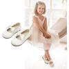 image:imageDream Pairs Girls Dress Shoes Mary Jane Flower Girl Bow Ballet Flats for Wedding Party ToddlerLittle KidWhite