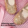 image:imageDream Pairs Toddler Girls Dress Shoes Party Wedding Flower Girl Ballet FlatsGold