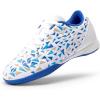 image:imageDREAM PAIRS Boys Girls Indoor Sneakers Lace Up Sport Athletic Casual IC Youth Futsal Football Soccer Shoes for LittleBig KidWhiteNavy