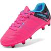 image:imageDREAM PAIRS Boys Girls Soccer Football Cleats Shoes for Little KidBig KidFuchsiaBlackCyan