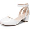 image:imageDREAM PAIRS Girls Dress Shoes Closed Toe High Heels Ankle Strap Toddler Little Big Kid Wedding Flower Party PumpWhite
