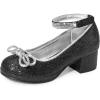 image:imageDREAM PAIRS Girls Dress Shoes Platform Chunky Heel Ankle Strap Princess Flats Flower Party Wedding Pump for Little Big KidBlack
