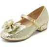 image:imageDREAM PAIRS Girls Dress Shoes Princess Shoes for Toddler Little Girl Mary Jane Low Heels Glitter Flower Party Wedding FootwearGold