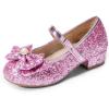 image:imageDREAM PAIRS Girls Dress Shoes Princess Shoes for Toddler Little Girl Mary Jane Low Heels Glitter Flower Party Wedding FootwearPink