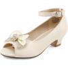 image:imageDREAM PAIRS Girls Heels Dress Shoes Wedding Party Bow Flower Girl Shoes Princess Open Toe Sandals for Little KidBig Kid
