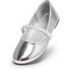 image:imageDREAM PAIRS Girls Mary Jane Dress Shoes Ballerina Flats for Wedding Party ToddlerLittle KidBig KidSilverpu
