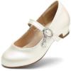 image:imageDREAM PAIRS Girls Mary Jane Low Heel Princess Flower Wedding Party Pump Dress ShoesIvoryPu