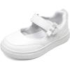 image:imageDREAM PAIRS Kids Girls Mary Jane Sneakers Strap Toddler Little Girls School Shoes Soft Walking Party Flat ShoesWhite
