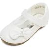 image:imageDREAM PAIRS Toddler Girls Dress Shoes Mary Jane Flats Girls School Uniform Flats Bow Ballerina ShoesIvory Satin