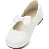 image:imageDream Pairs Girls Dress Shoes Mary Jane Flower Girl Bow Ballet Flats for Wedding Party ToddlerLittle KidWhite