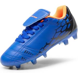 image:imageDREAM PAIRS Boys Girls Soccer Cleats Athletic Training Football Shoes for LittleBig KidRoyalBlueOrange