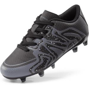 image:imageDREAM PAIRS Boys Girls Soccer Cleats Youth Firm Groud Baseball Cleats Sport Athletic Outdoor Trainning Football Shoes for LittleBig KidBlackDarkGreyWhite