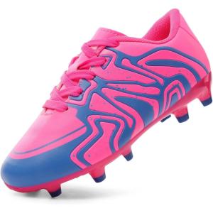 image:imageDREAM PAIRS Boys Girls Soccer Cleats Youth Firm Groud Baseball Cleats Sport Athletic Outdoor Trainning Football Shoes for LittleBig KidFuchsiaPinkRoyalBlue
