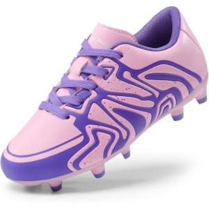 image:imageDREAM PAIRS Boys Girls Soccer Cleats Youth Firm Groud Baseball Cleats Sport Athletic Outdoor Trainning Football Shoes for LittleBig KidPinkPurple