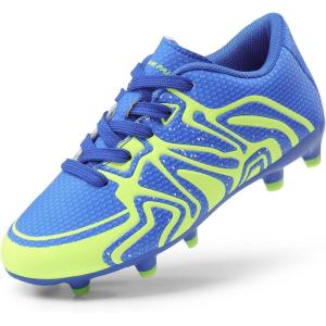 image:imageDREAM PAIRS Boys Girls Soccer Cleats Youth Firm Groud Baseball Cleats Sport Athletic Outdoor Trainning Football Shoes for LittleBig KidRoyalLemonGreenSilver