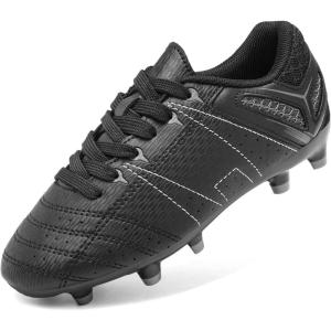 image:imageDREAM PAIRS Boys Girls Soccer Football Cleats Shoes for Little KidBig KidBlackGrey