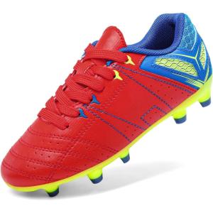 image:imageDREAM PAIRS Boys Girls Soccer Football Cleats Shoes for Little KidBig KidRedRoyalLemonGreen