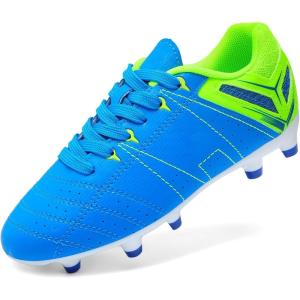 image:imageDREAM PAIRS Boys Girls Soccer Football Cleats Shoes for Little KidBig KidRoyalLemonGreen