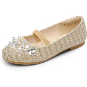 image:imageDREAM PAIRS Girls Ballet Flats Flower Shoes Mary Jane Ballerina Flat Dress Shoes for DailyWeddingPartyGold