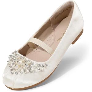 image:imageDREAM PAIRS Girls Ballet Flats Flower Shoes Mary Jane Ballerina Flat Dress Shoes for DailyWeddingPartyIvory