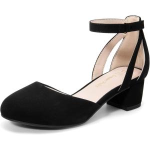image:imageDREAM PAIRS Girls Dress Shoes Closed Toe High Heels Ankle Strap Toddler Little Big Kid Wedding Flower Party PumpBlack