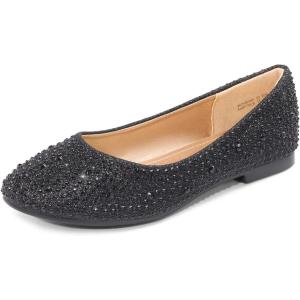 image:imageDREAM PAIRS Girls Dress Shoes Slip on Ballerina Flats for WeddingPartyBlackGlitter