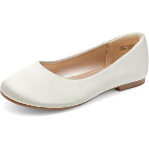 image:imageDREAM PAIRS Girls Dress Shoes Slip on Ballerina Flats for WeddingPartyIvorySatin